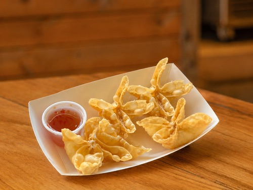 Crab rangoons with sweet chili sauce